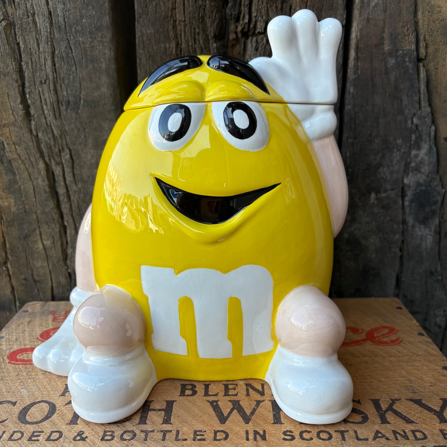【1990s-2000s】M&M’s Yellow Ceramic Cookie Jar