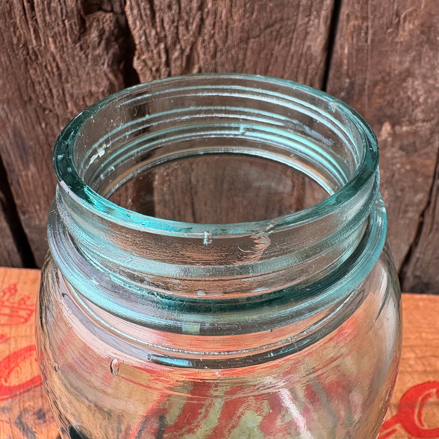 【1910s-1930s USA vintage】Hazel-Atlas ATLAS Strong Shoulder MASON Jar Glass Bottle