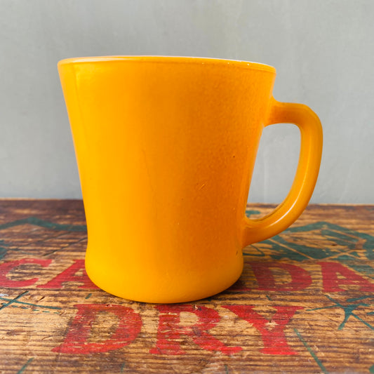 【1960s USA vintage】Fire-King D handle mug bright yellow