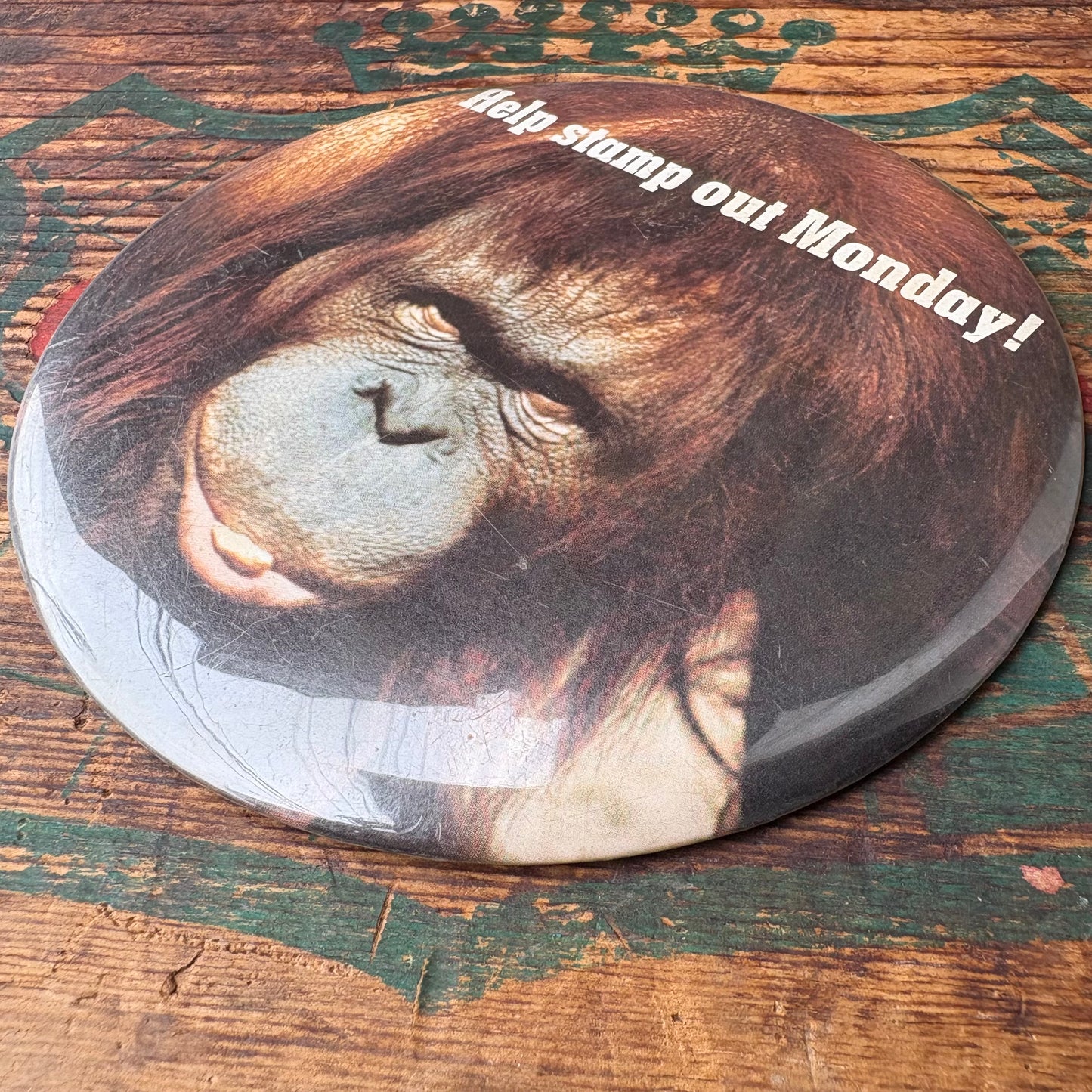 【USA vintage】PINBACK BUTTON orang utan