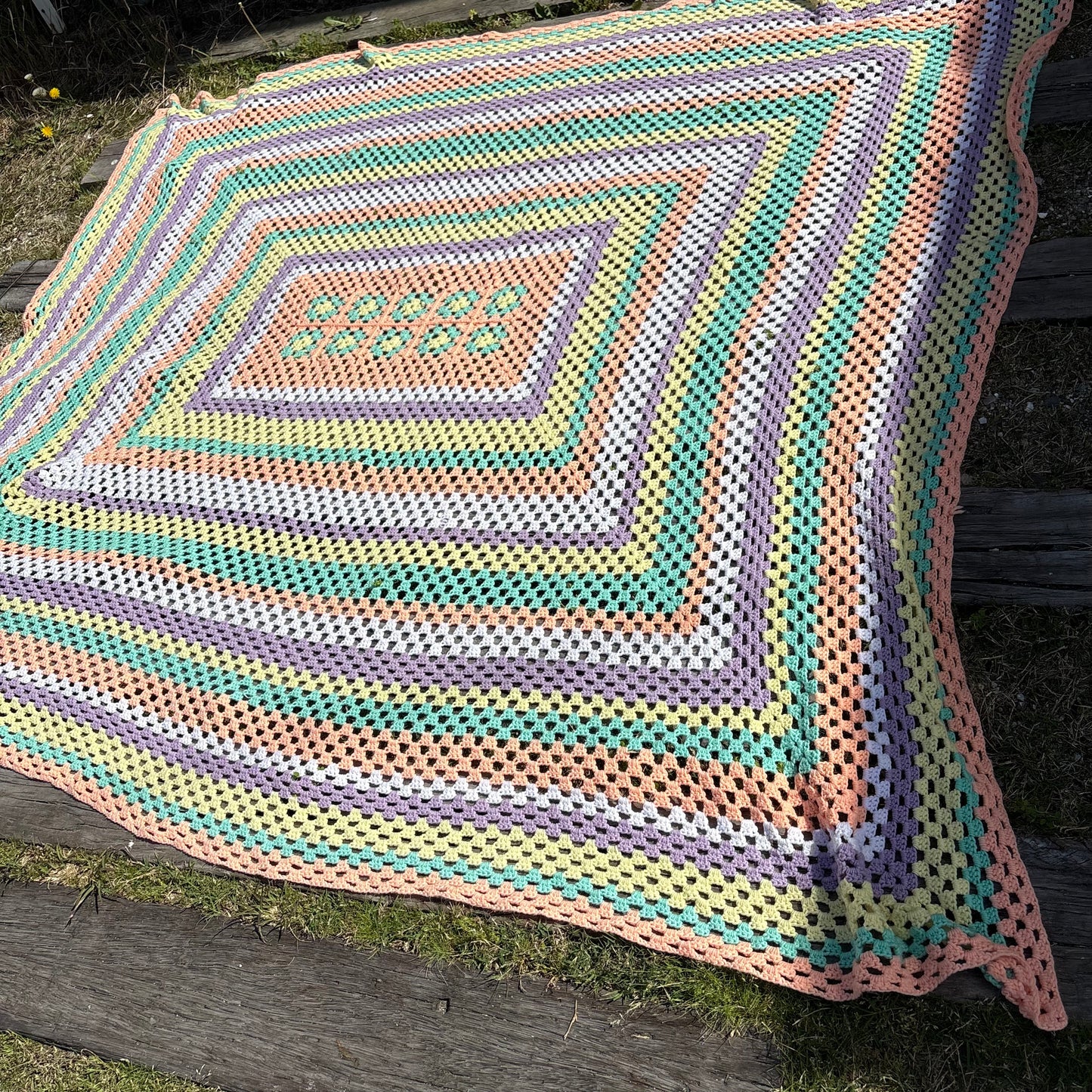 【USA vintage】Granny Square Blanket