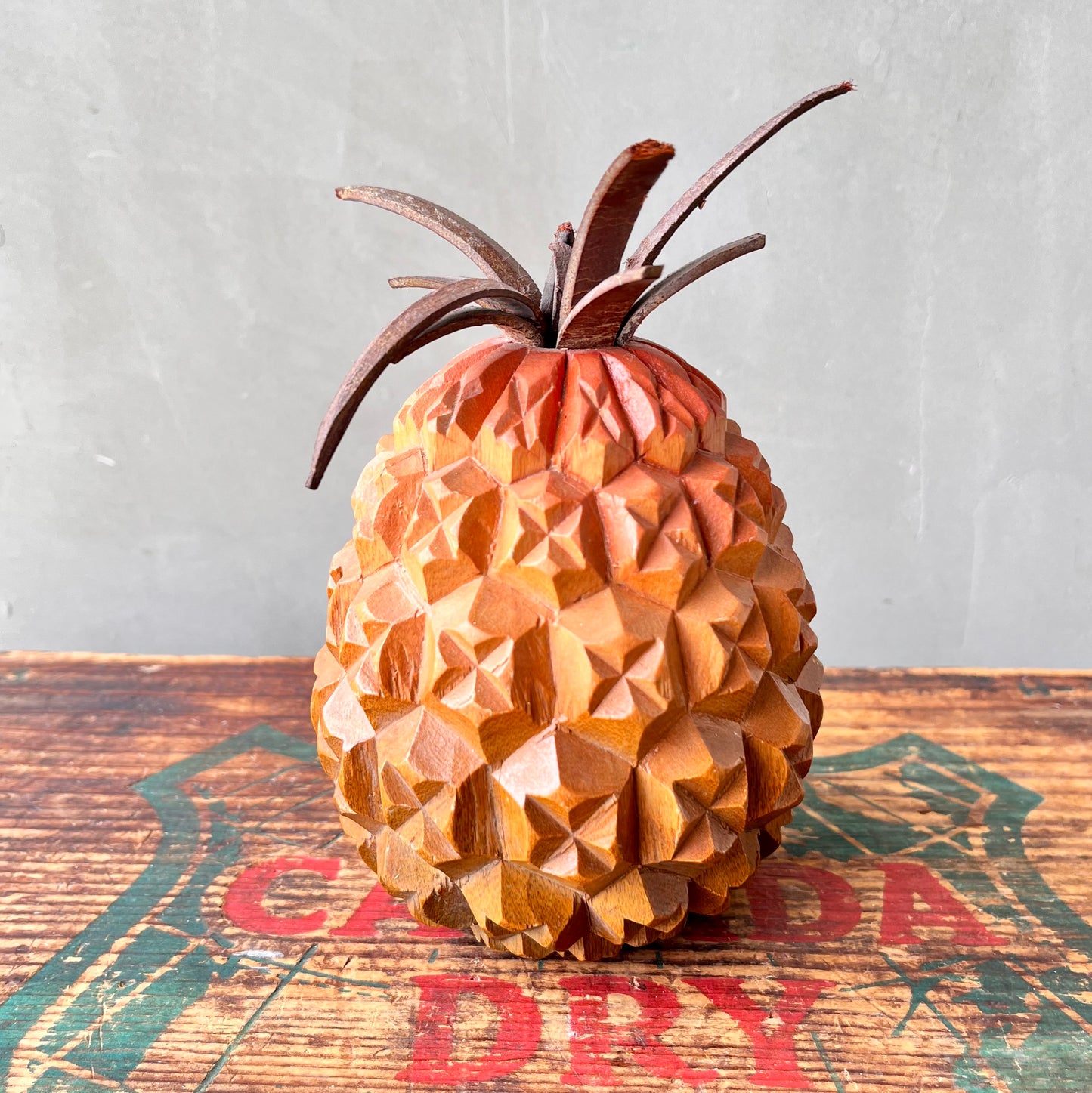 【USA vintage】Wooden Pineapple Objet