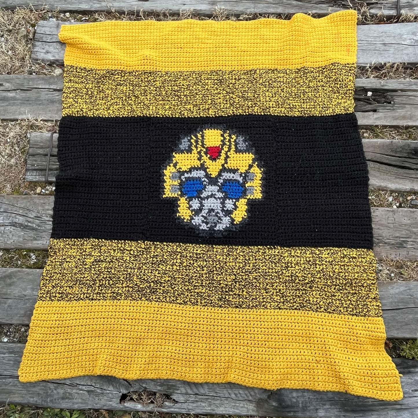 【USA vintage】Granny Blanket Transformer Bumblebee