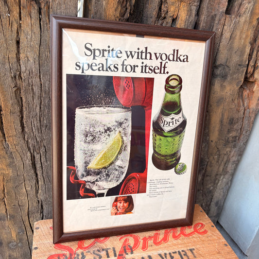 【USA Vintage】 LIFE Magazine Framed Ads Sprite