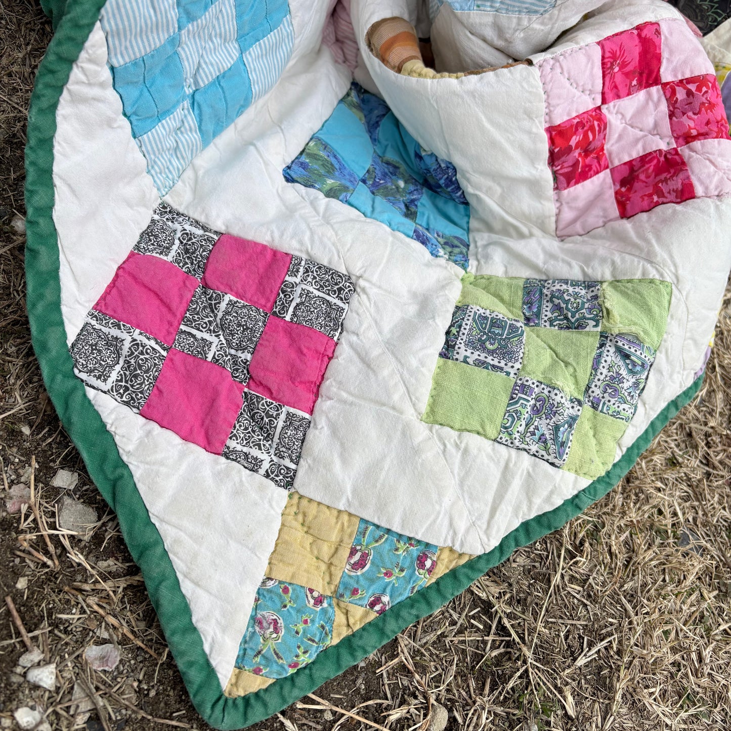 【USA】feed sack antique quilt