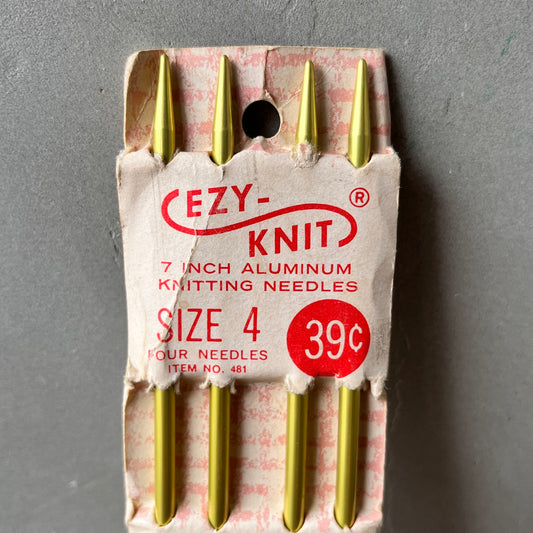 Ezy Knit Aluminum Knitting Needles - Size4- Four Needles