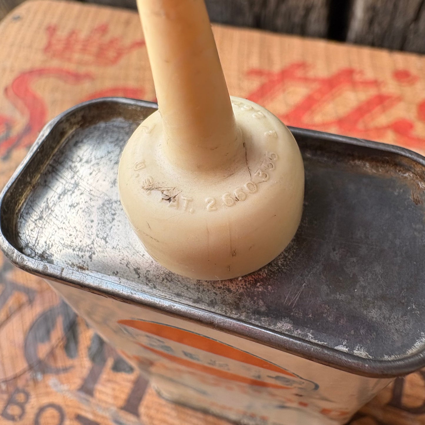 【1940-50s USA vintage】Gulf Household Oil Metal Can