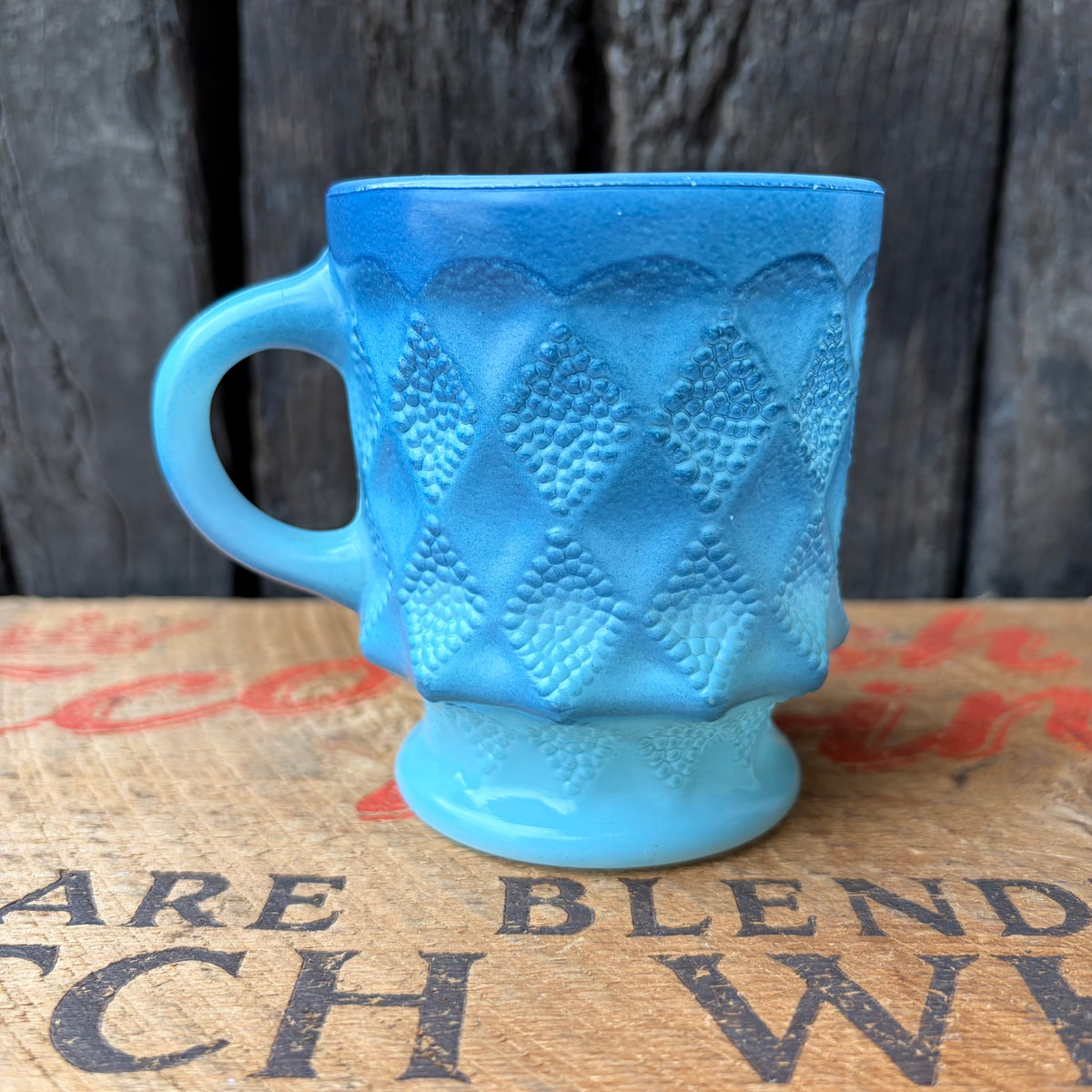 【1960s-1976 USA vintage】Fire-King Kimberley mug Blue