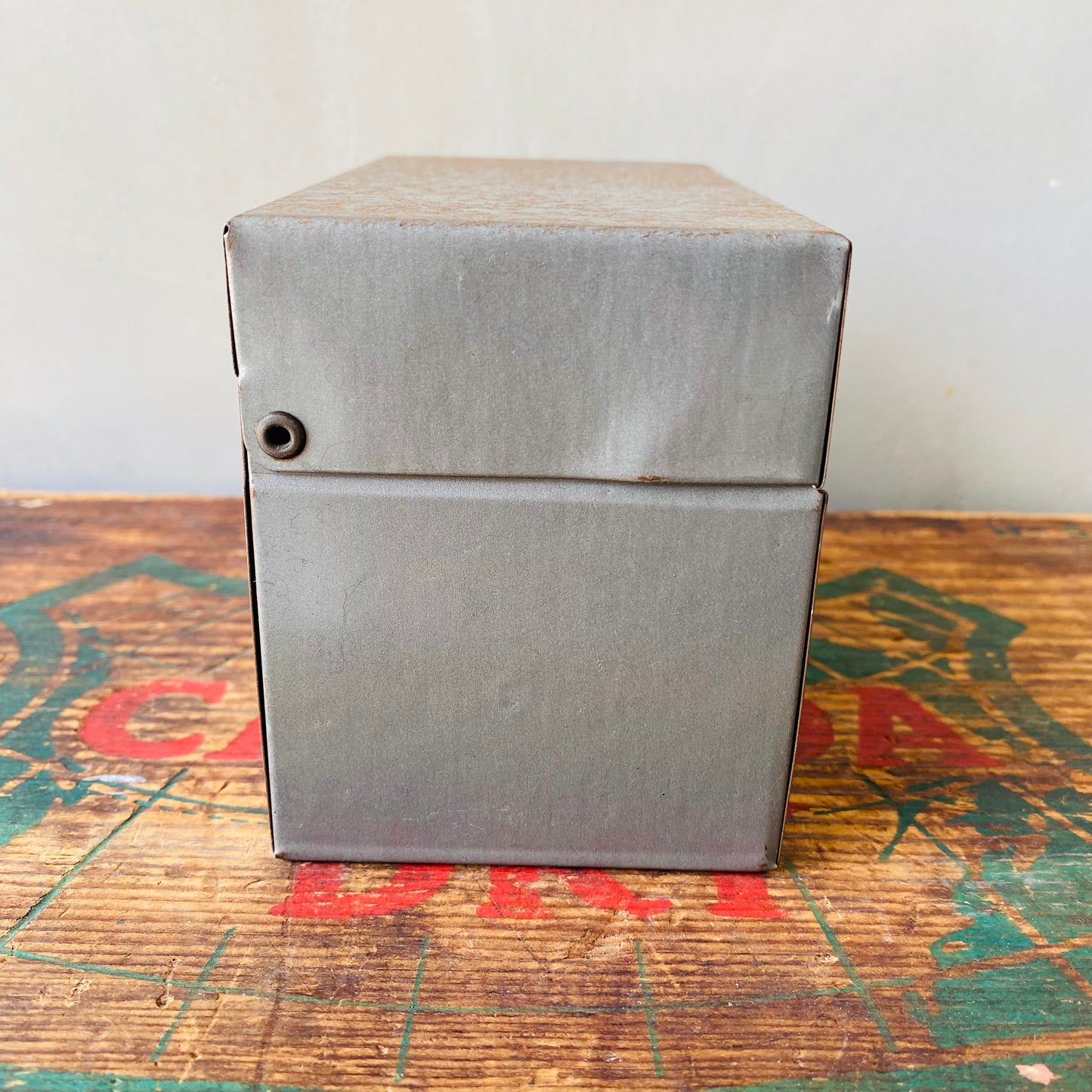 【1960s-1970s USA vintage】tin can recipe box