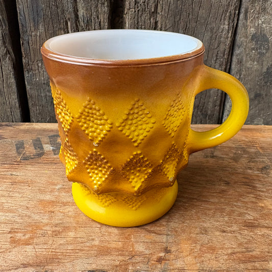 【1960s-1976 USA vintage】Fire-King Kimberley mug Yellow