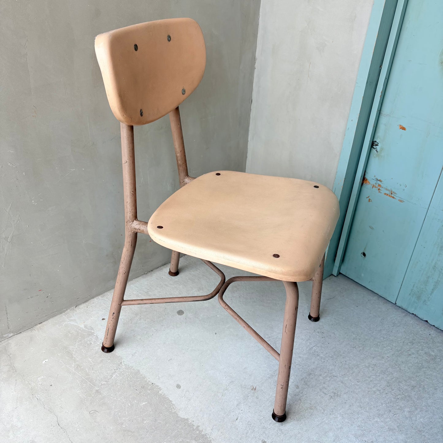 【1960s-1970s USA vintage】 School Chair Ivory