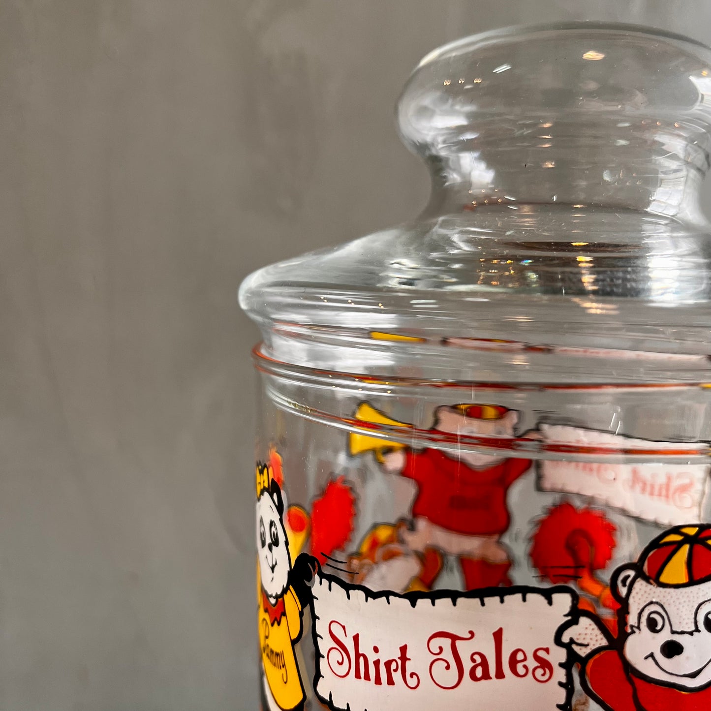 【USA 80s】Hallmark 
Shirt Tales Glass Candy Jar ガラスジャー