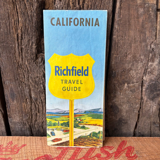 【1960 USA vintage】Richfield California Travel Road Map