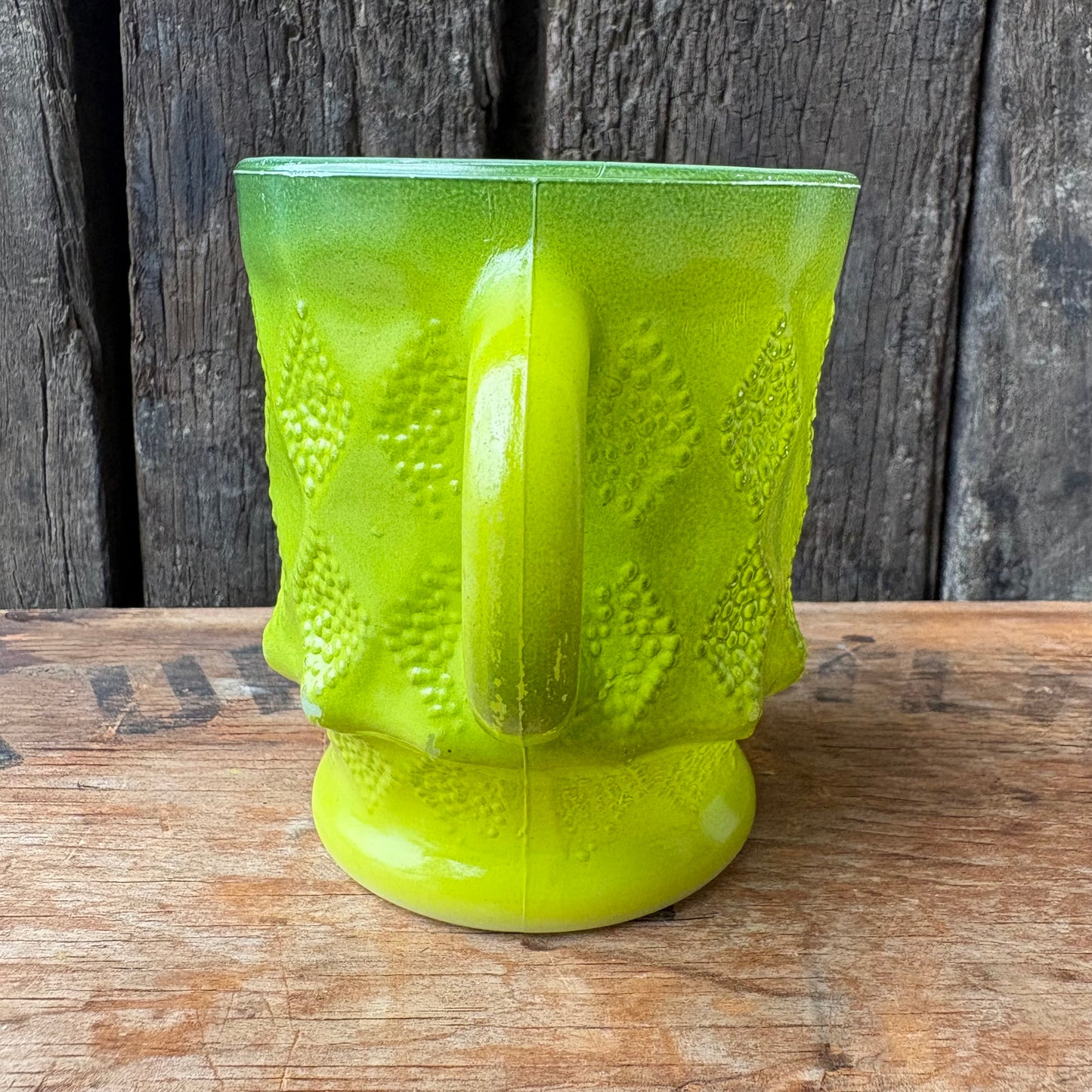 【1960s-1976 USA vintage】Fire-King Kimberley mug Green