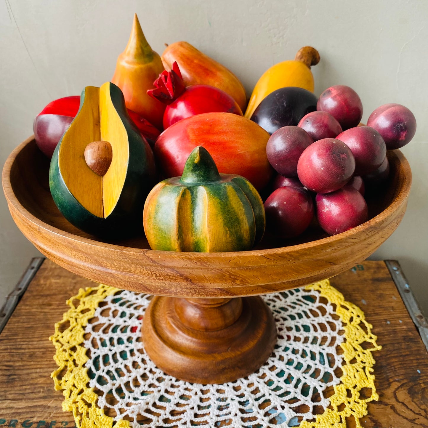 【USA vintage】wooden fruits bawl