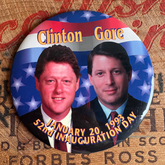【1990s USA vintage】Clinton Gore Presidential Campaign Pinback Badge