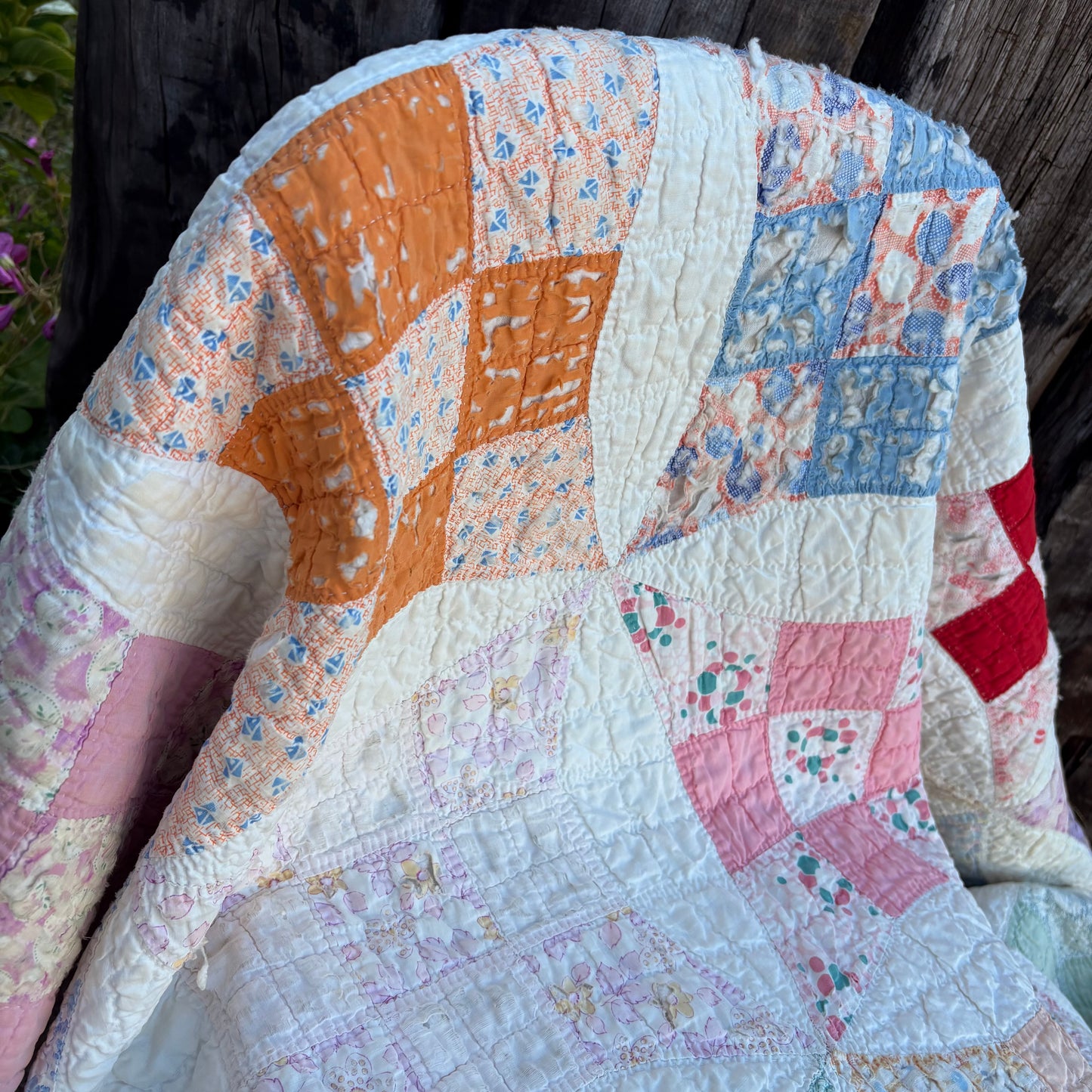 【USA vintage】feed sack antique quilt
