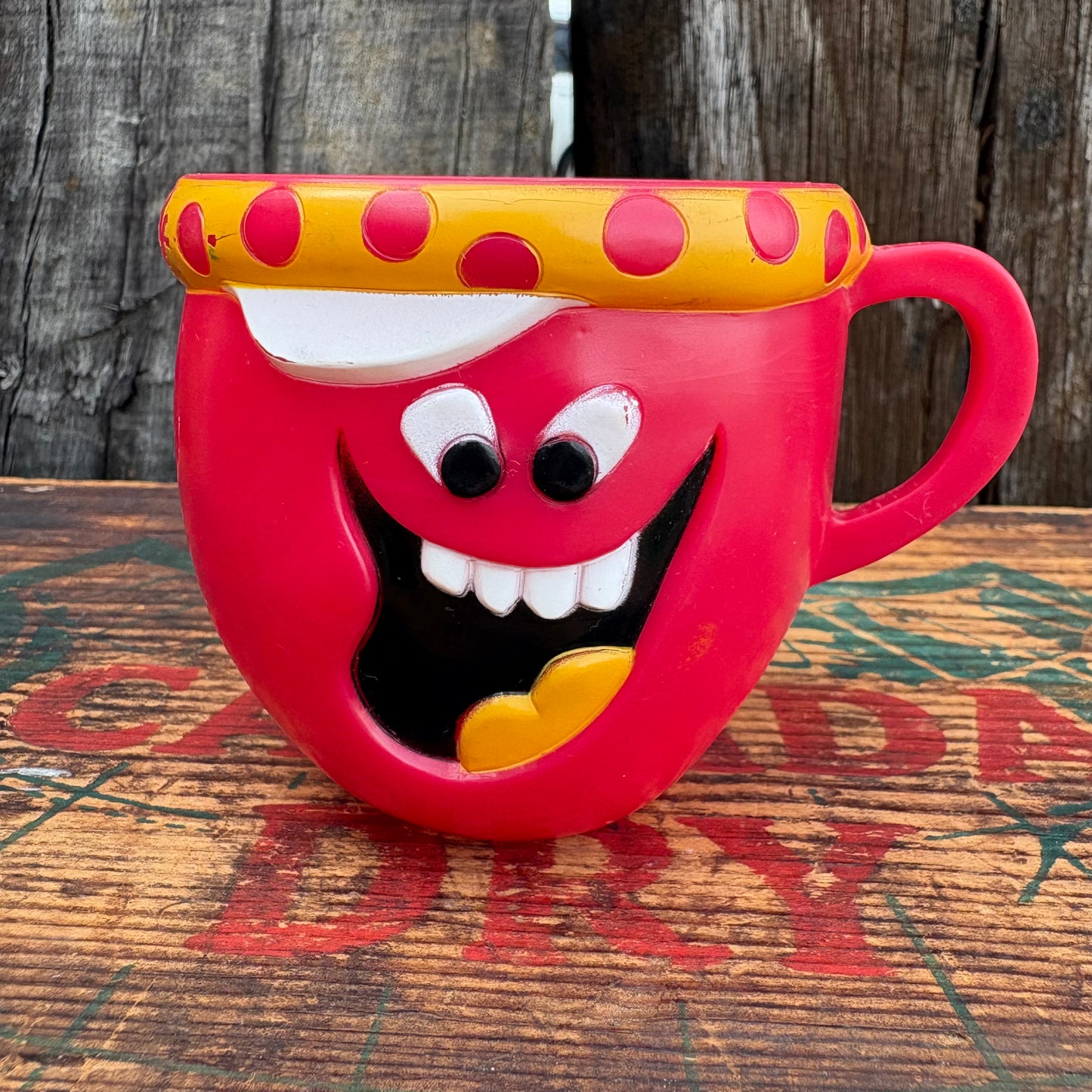 【1970 USA vintage】FunnyFace mug cup Loud Mouth Punch