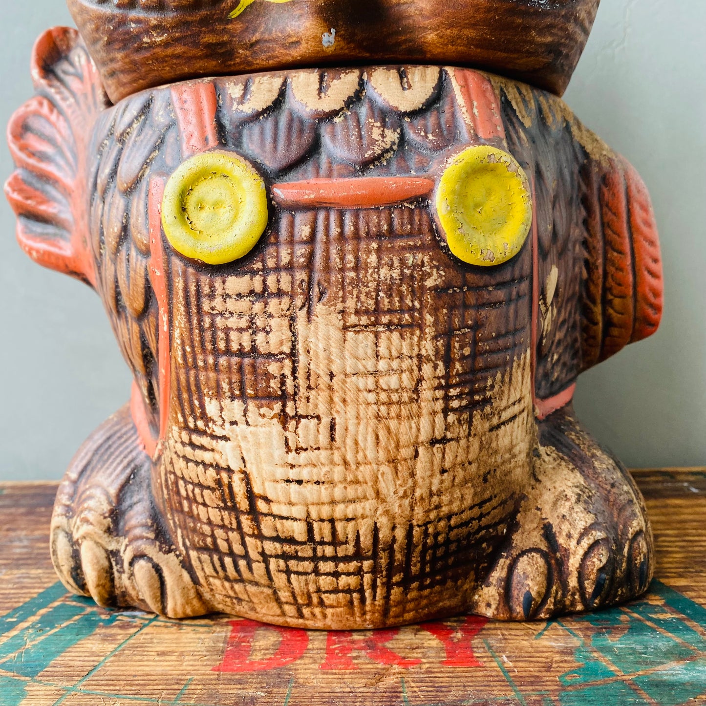 【1960s USA vintage 】owl cookie jar