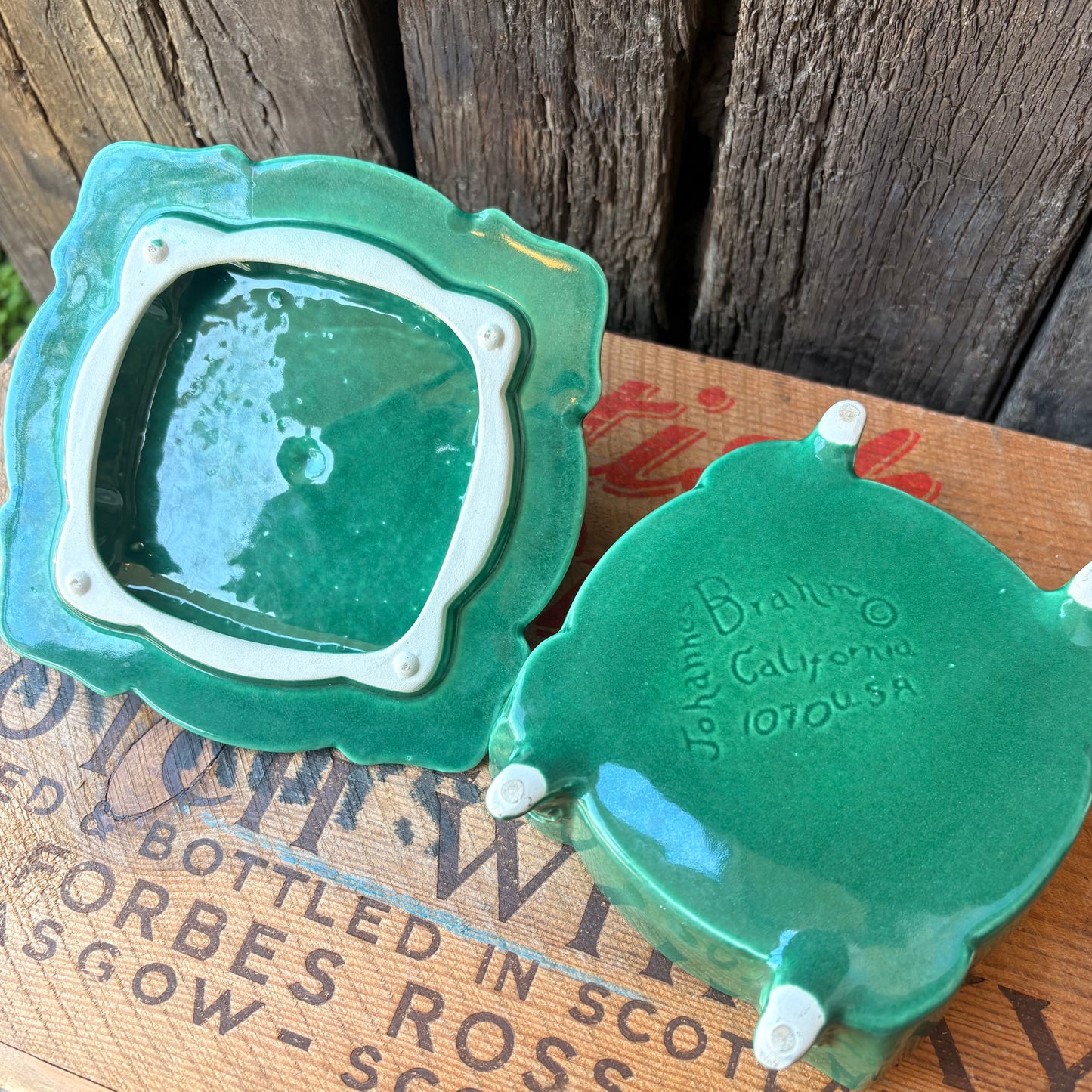 【1940s-1950s USA vintage】Johannes Brahm California Ceramic Box