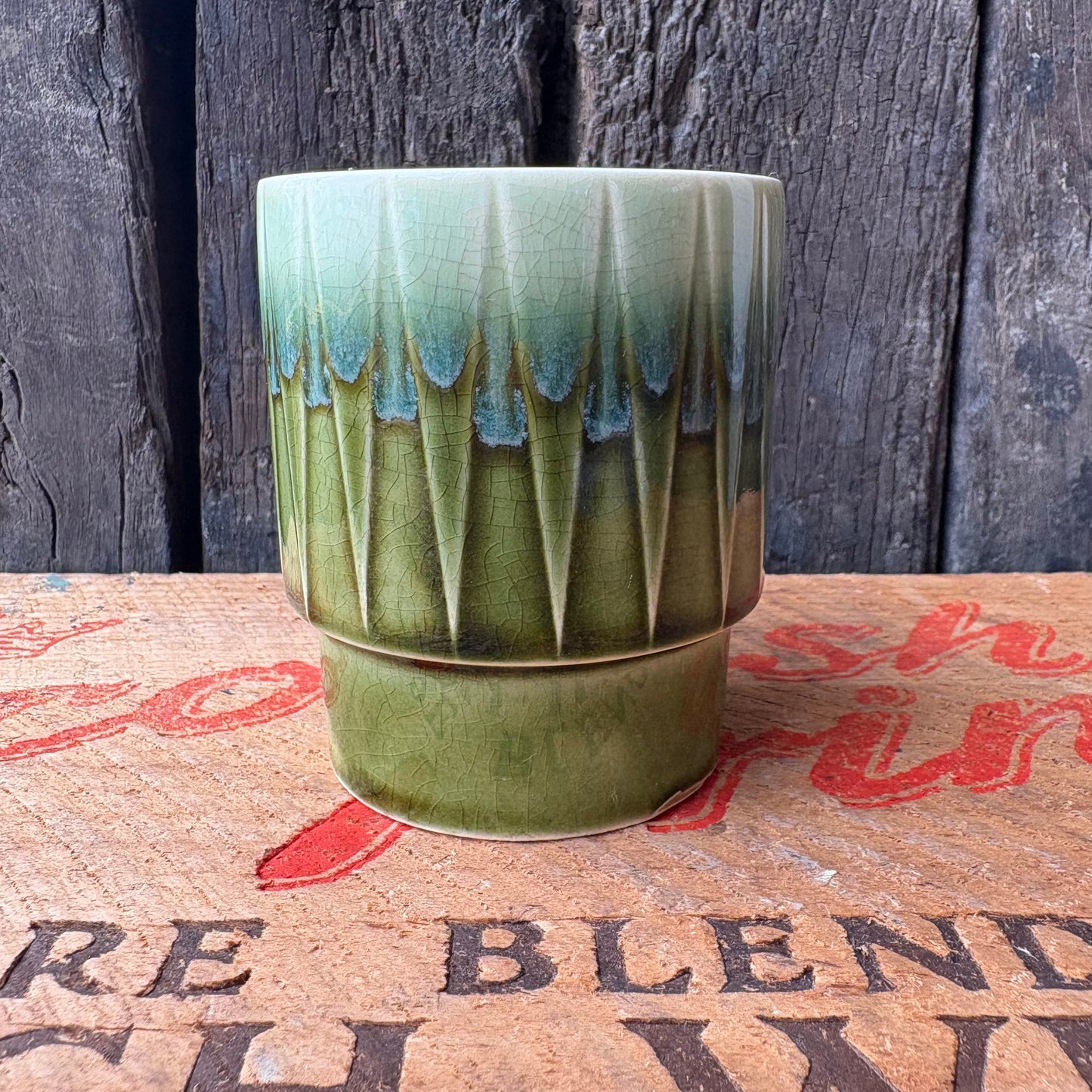 【1970s vintage】JAPAN stacking mug Green