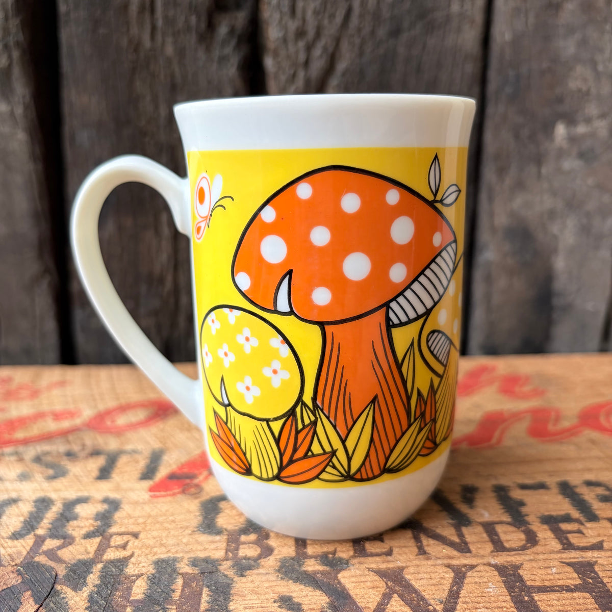 【1970s JAPAN vintage】mushroom coffee mugcup
