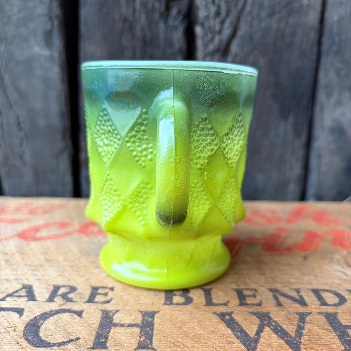 【1960s-1976 USA vintage】Fire-King Kimberley mug Green