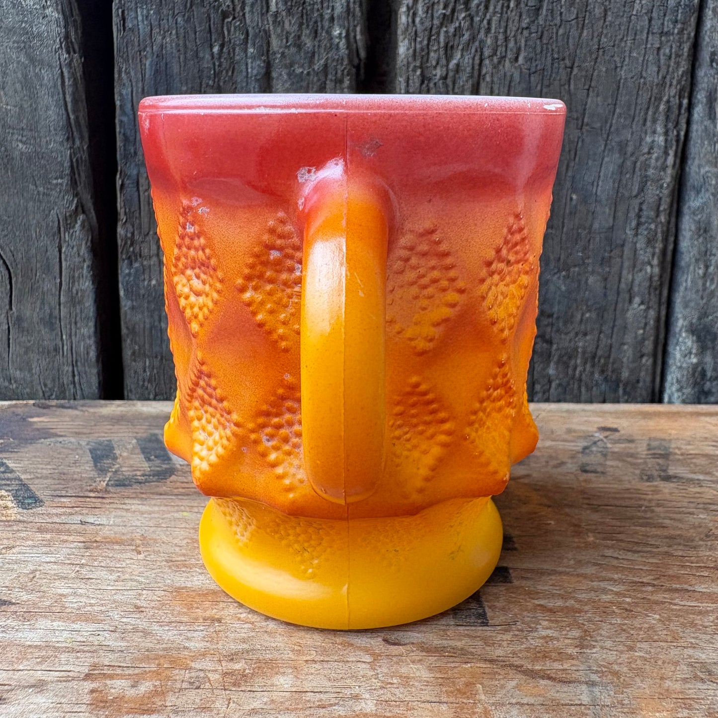 【1960s-1976 USA vintage】Fire-King Kimberley mug Orange