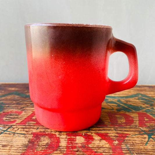 【1960-1976 USA vintage】Fire-King mug Brown×Red