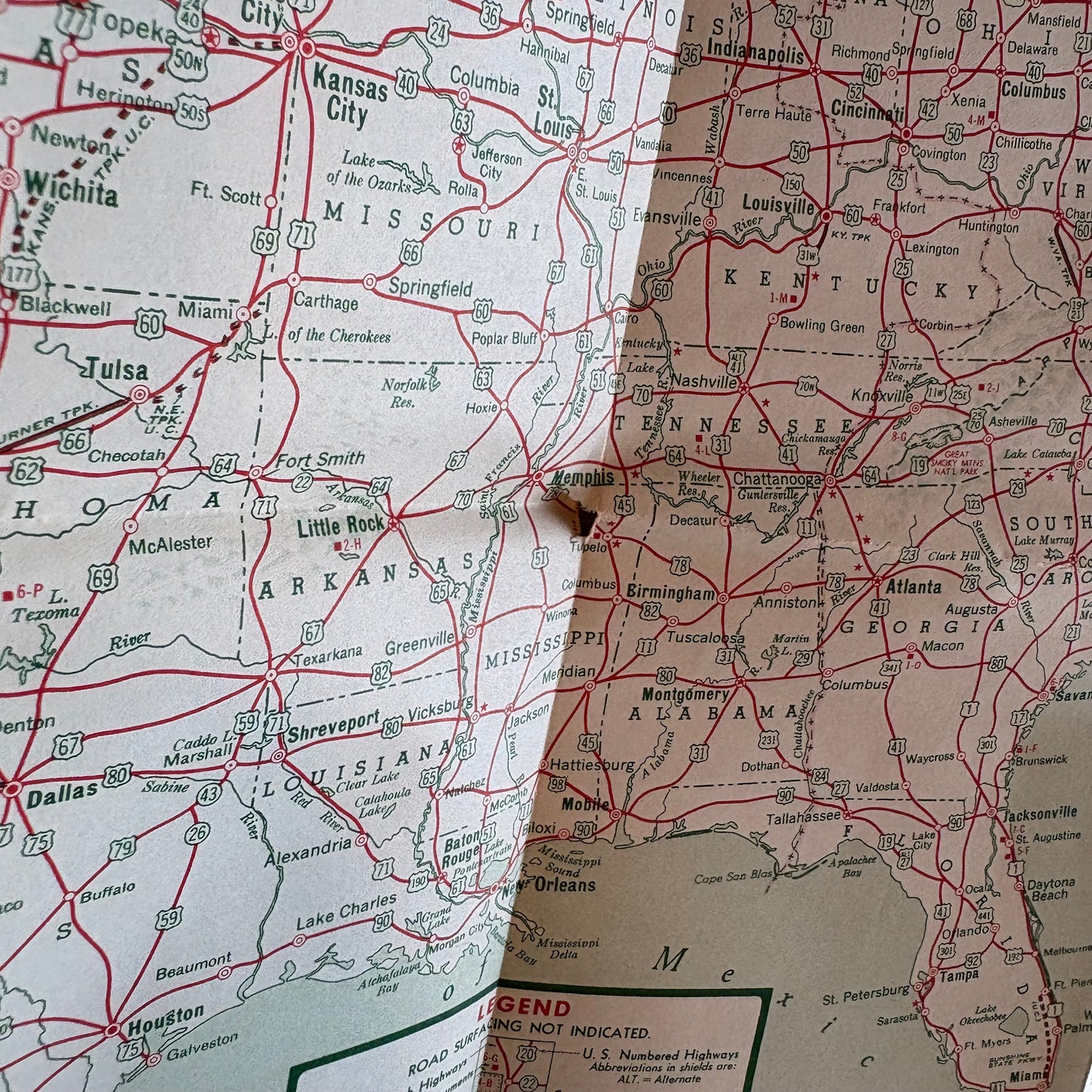 【1950s60s USA vintage】Sinclair Missouri Illustrated Road Map