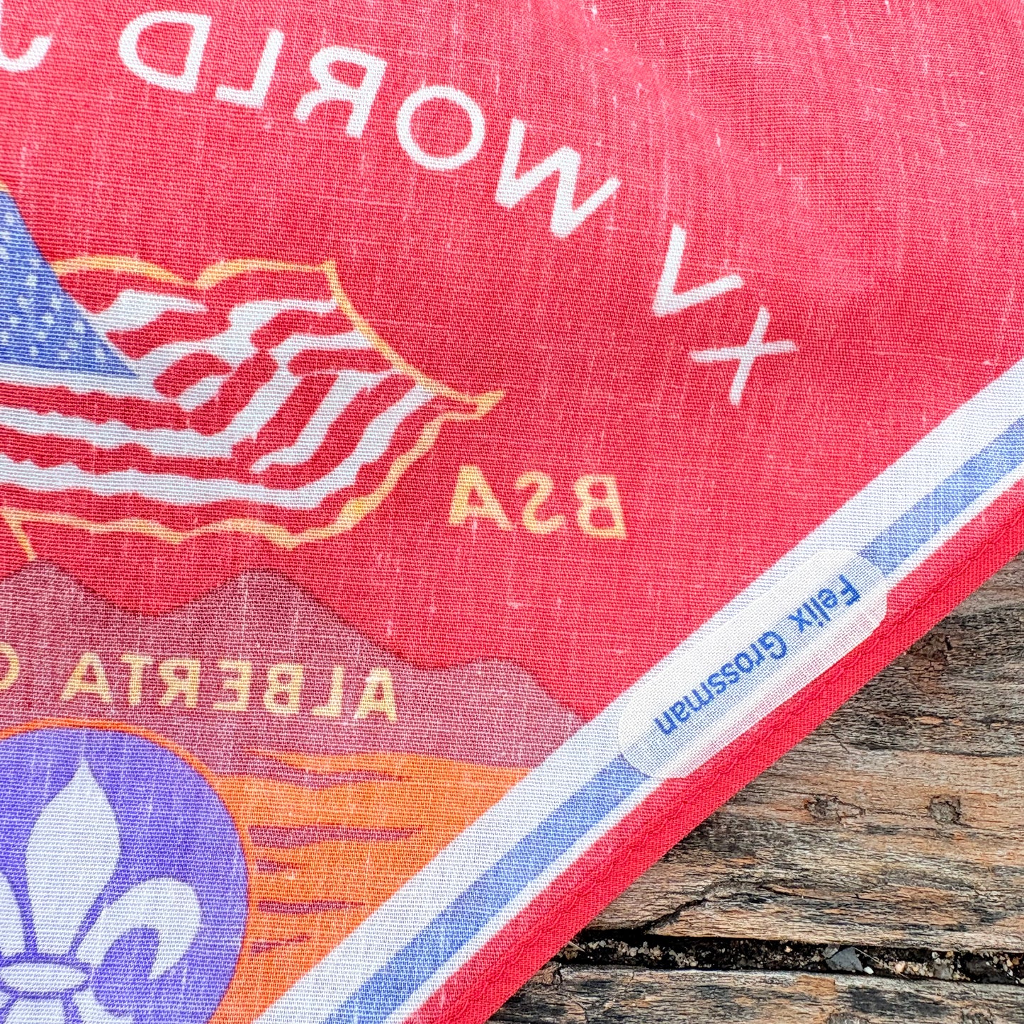 【1980s Canada vintage】BSA XV World Jamboree 1983 Alberta Canada Bandana