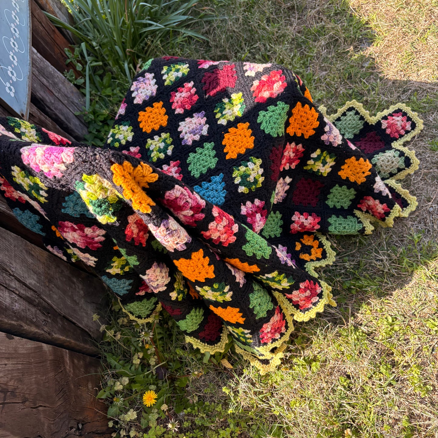 【USA vintage】Granny Square Blanket