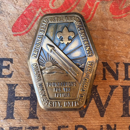 【1973 USA vintage】National Order of the Arrow Conference Boy Scouts Belt Buckle