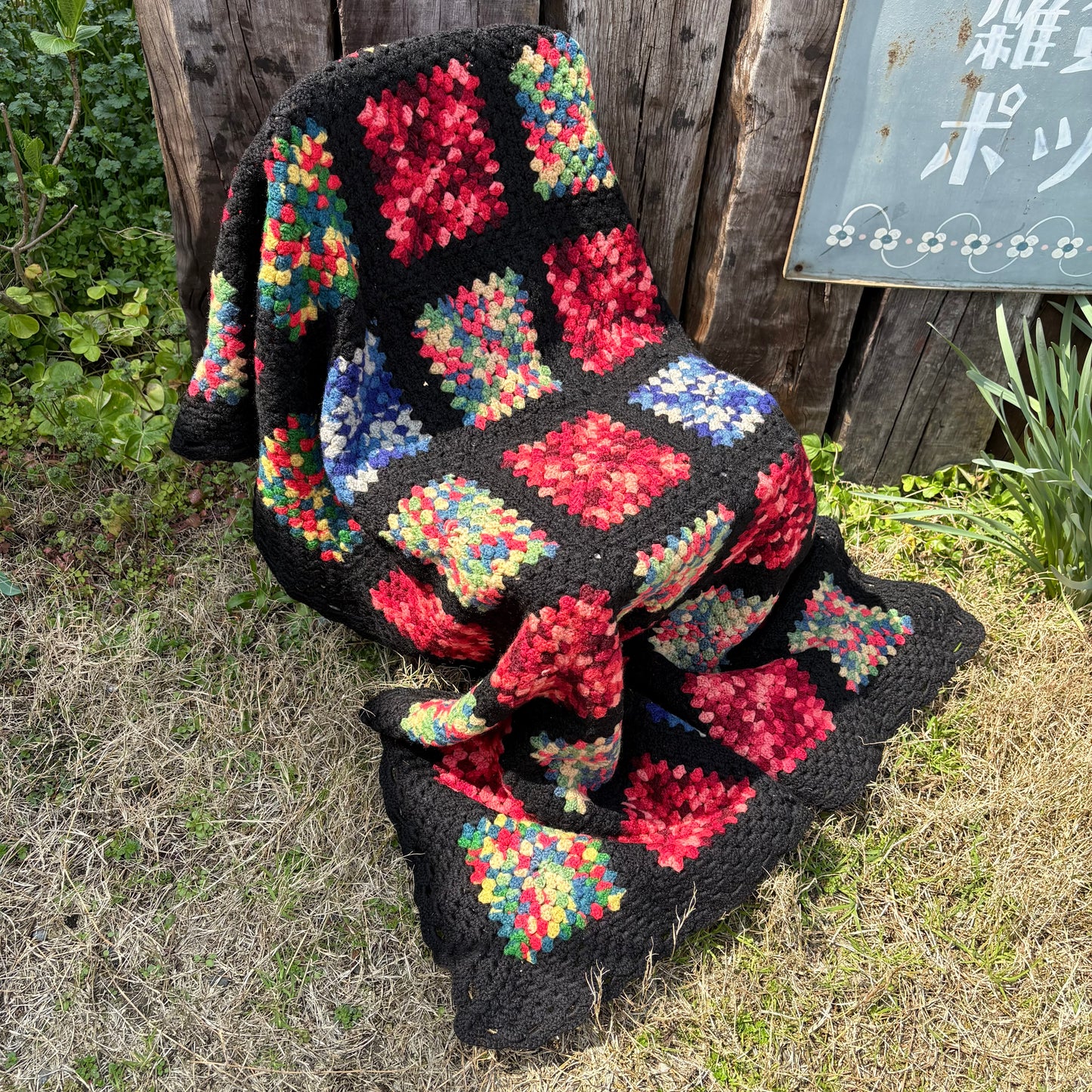 【USA vintage】Granny Square Blanket
