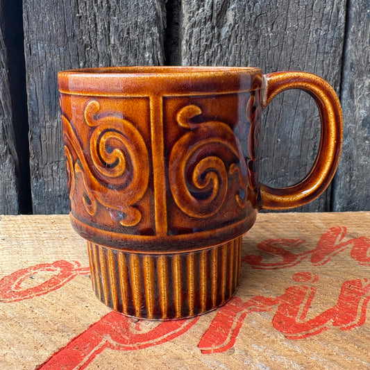 【1970s vintage】stacking mug JAPAN brown