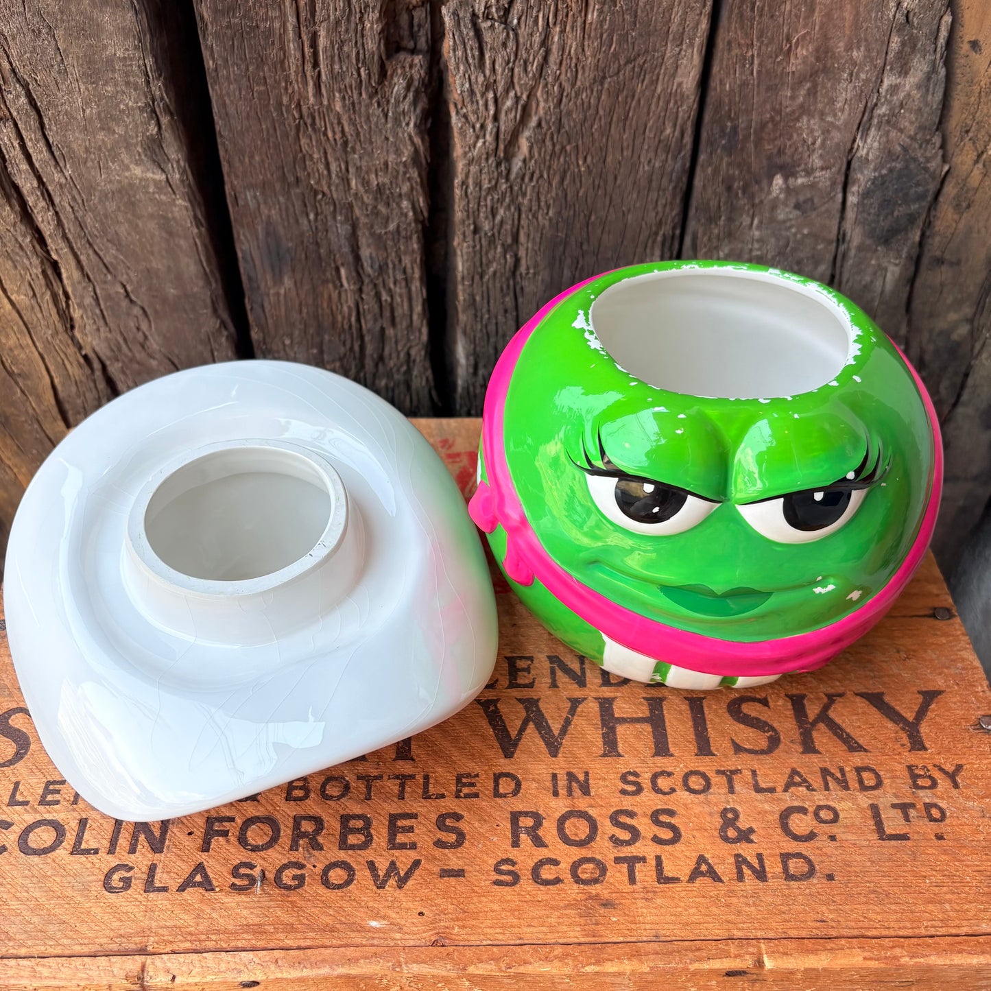 【2000s USA】 m&m’s Green Girl Ceramic Cookie Jar