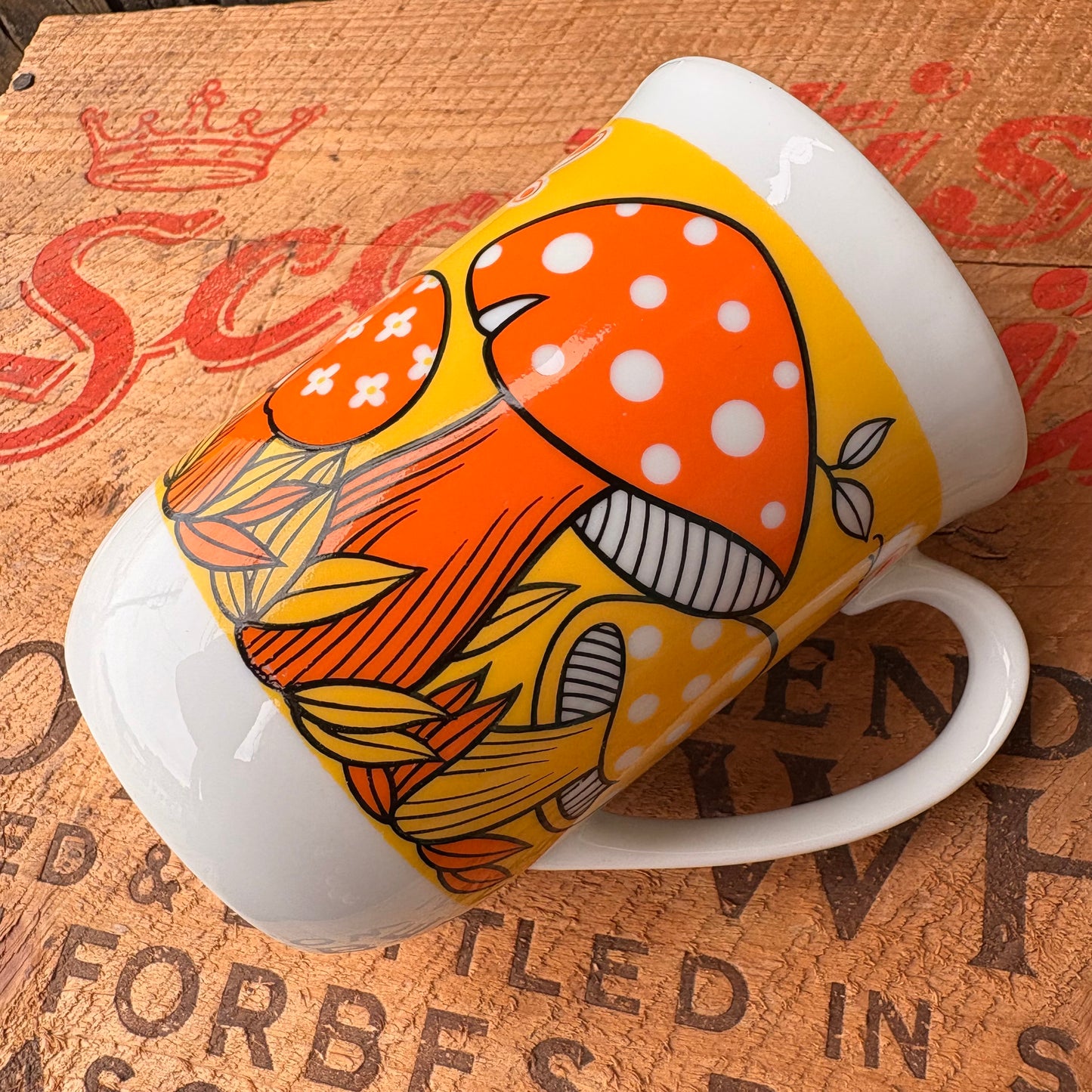 【1970s JAPAN vintage】mushroom coffee mugcup