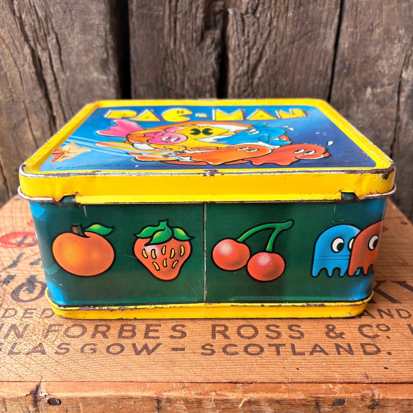 【1980s USA vintage】PAC-MAN tin lunch box