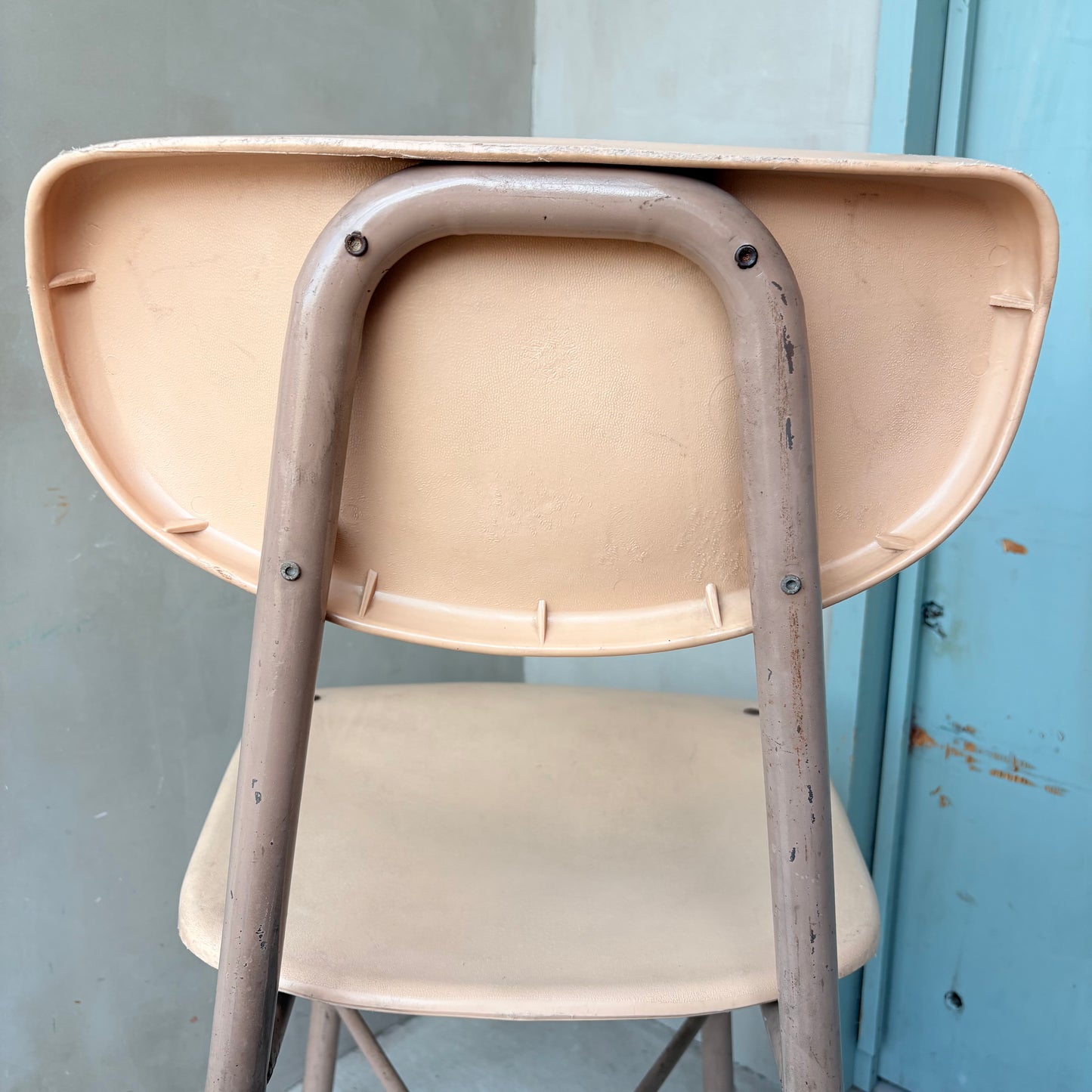 【1960s-1970s USA vintage】 School Chair Ivory