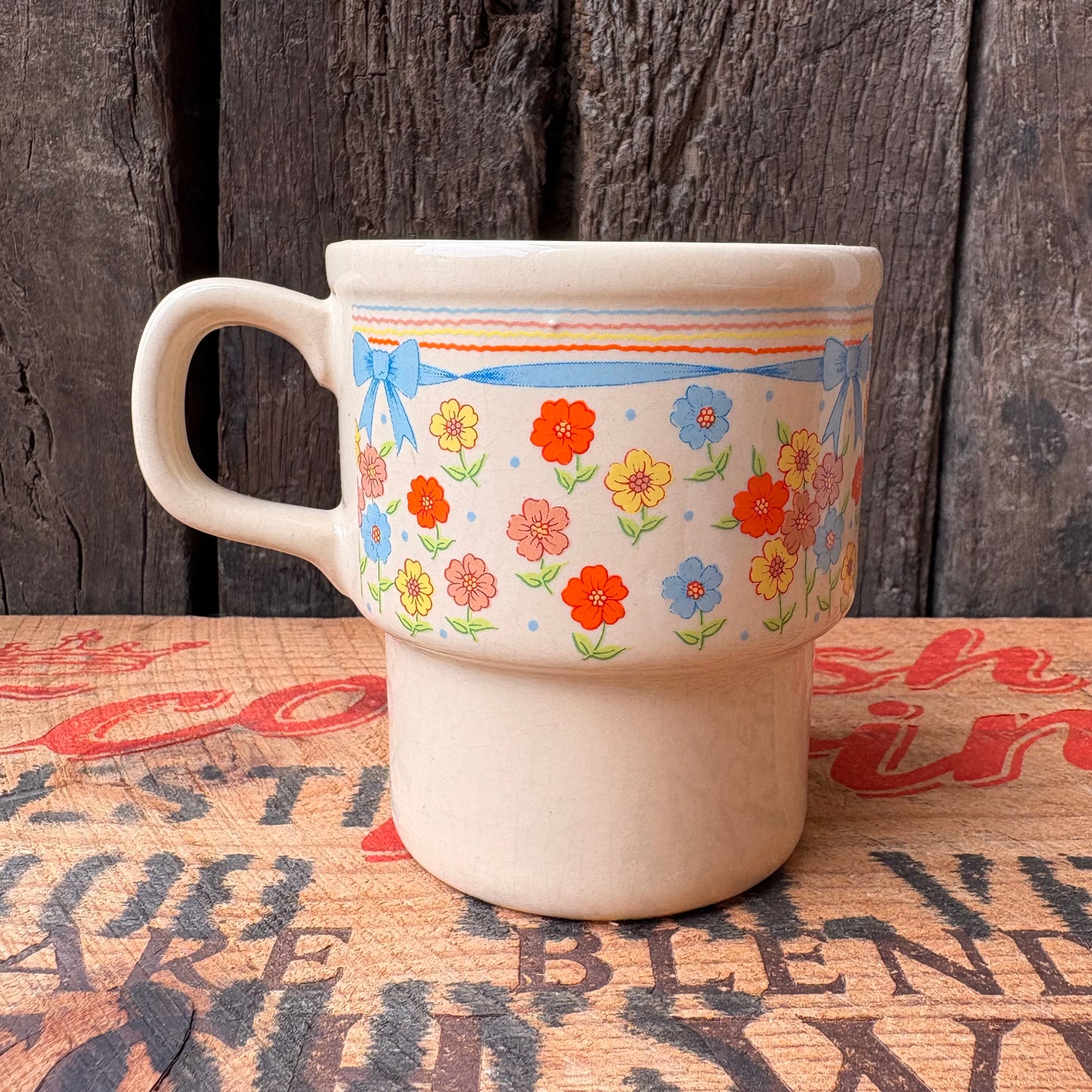 【1970s JAPAN vintage】Flower Mug Cup