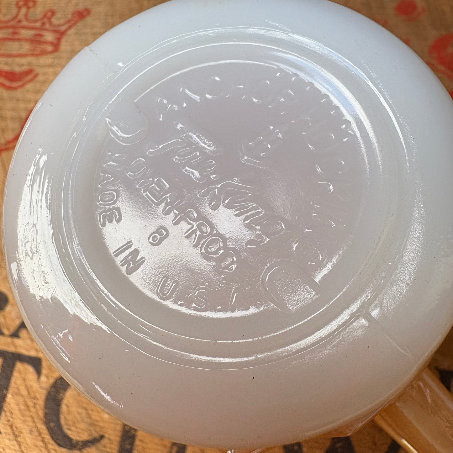 【1960s-1976 USA vintage】Fire-King Kimberley mug Peach Lustre