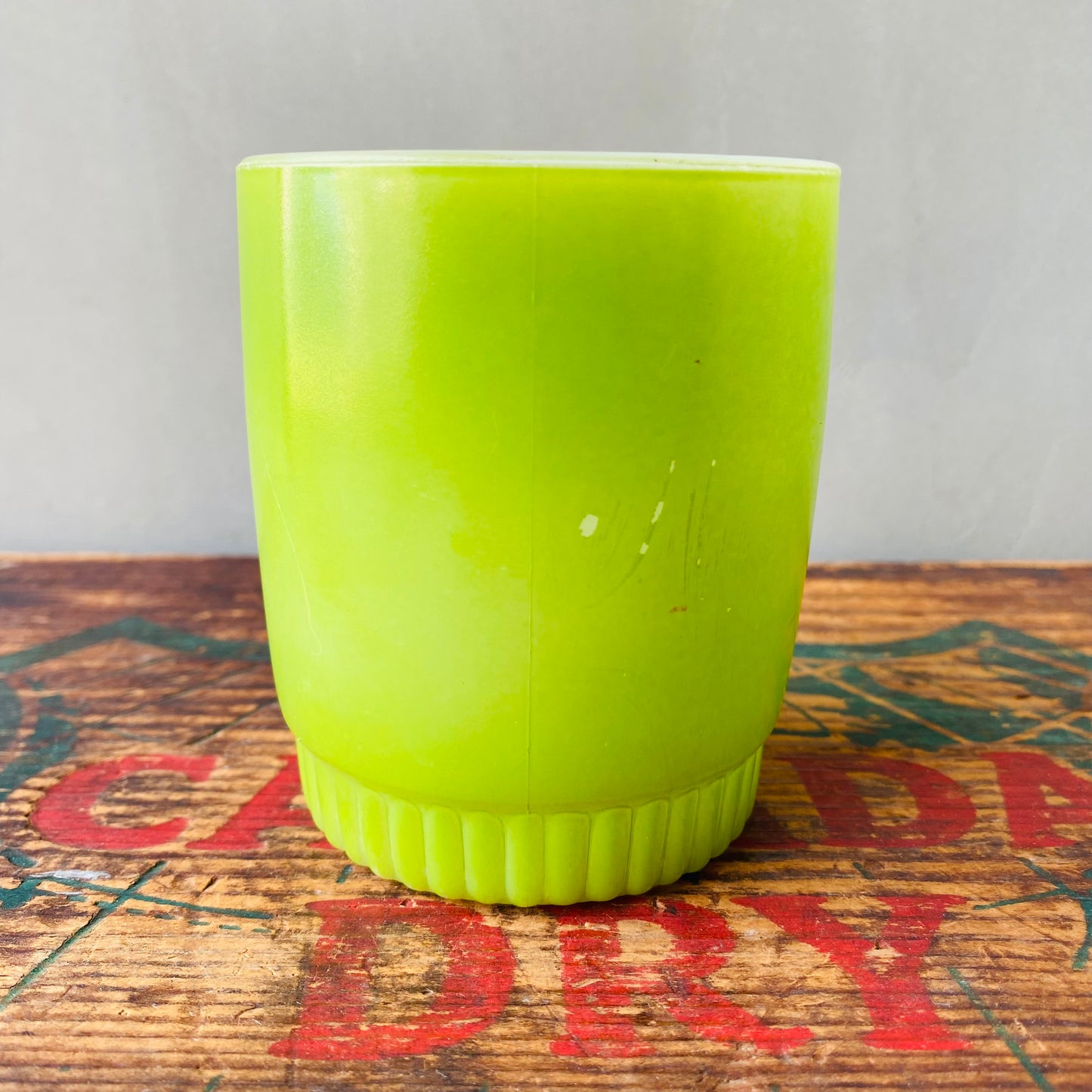 【1960s USA vintage 】Fire-King RIBBED BOTTOM mug Green