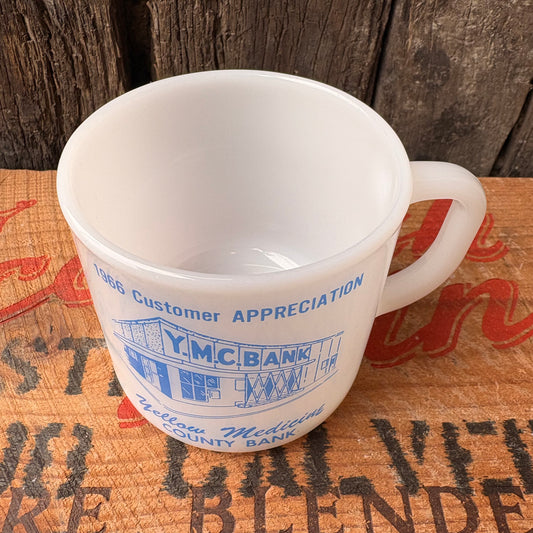 【1960s USA vintage】Y.M.C. Bank Customer Appreciation FEDERAL Glass Mug
