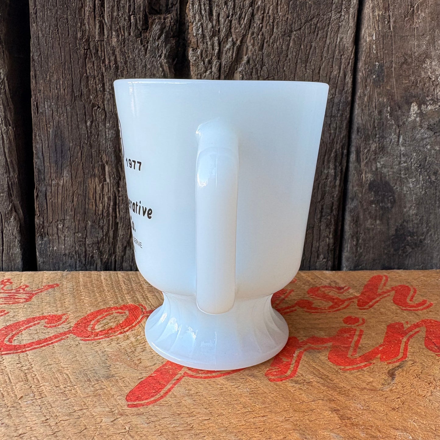 【1970s USA vintage】Fire-King Farmers Co-op Advertising Mug