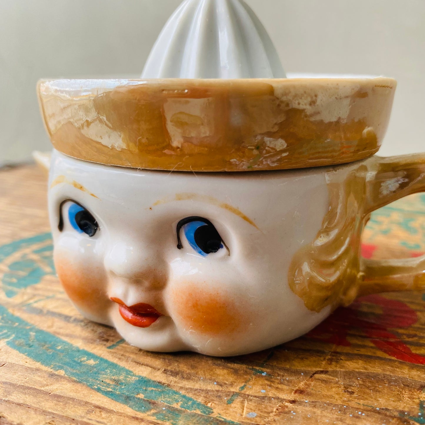 【1940s-1950s vintage】ceramic juicer face