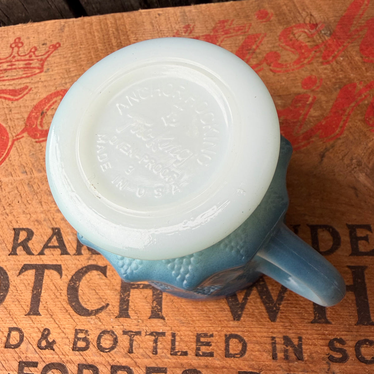 【1960s-1976 USA vintage】Fire-King Kimberley mug Blue