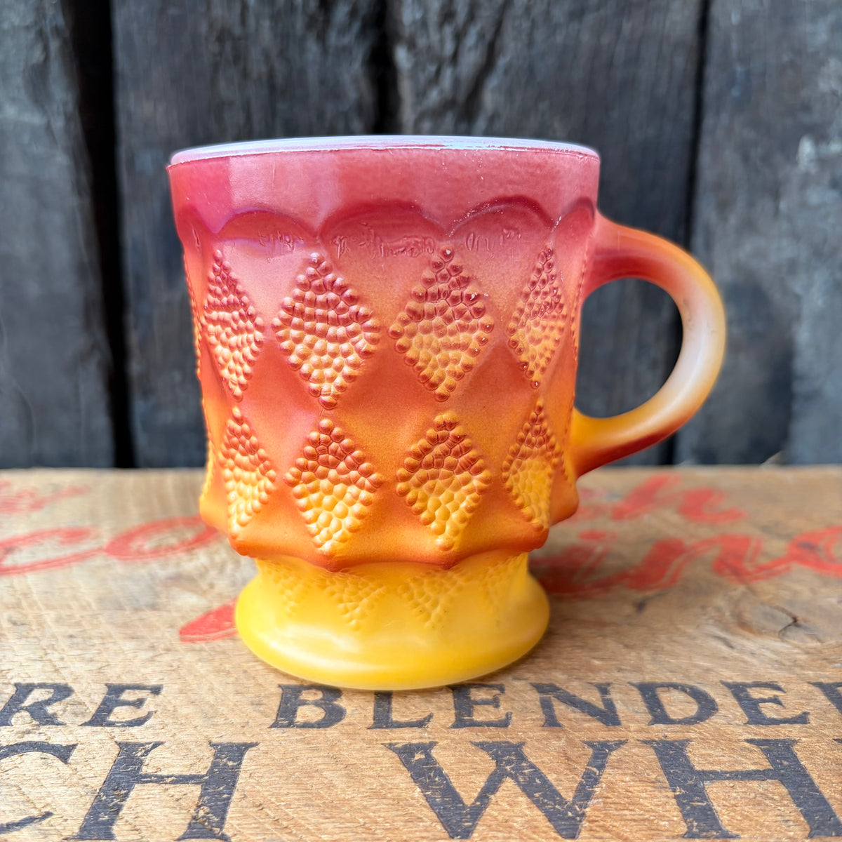 【1960s-1976 USA vintage】Fire-King Kimberley mug Orange