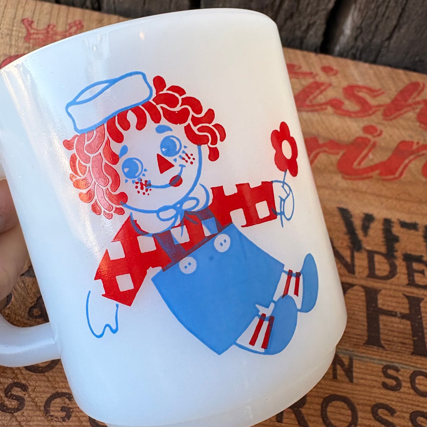 【USA vintage】GLASBAKE mug Raggedy Ann&Andy