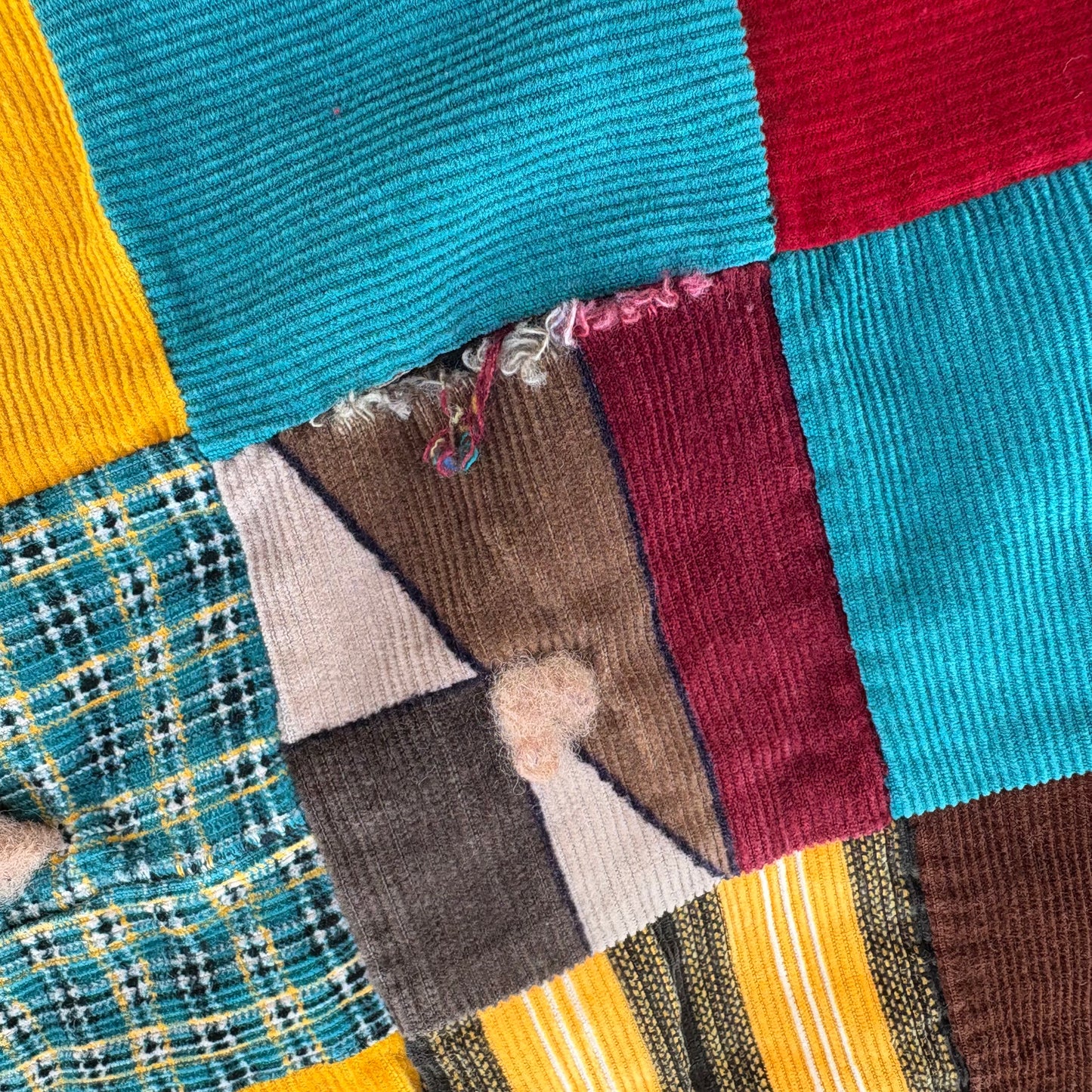 【USA Vintage】 Handmade Patchwork Quilt Blanket