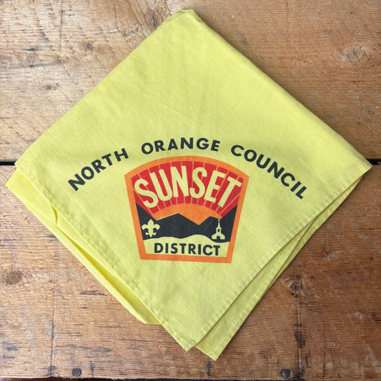 【1970s-1980s USA vintage】North Orange Council SUNSET District Bandana